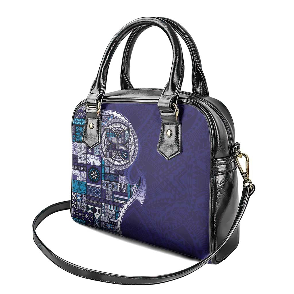 Samoan Siapo Art Tattoo Polynesian Pattern Shoulder Handbag Navy Color - Polynesian Pride