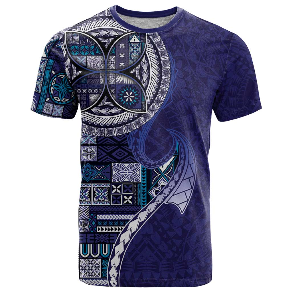 Samoan Siapo Art Tattoo Polynesian Pattern T Shirt Navy Color - Polynesian Pride
