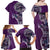Samoan Siapo Art Tattoo Polynesian Pattern Family Matching Off Shoulder Maxi Dress and Hawaiian Shirt Purple Color - Polynesian Pride