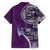 Samoan Siapo Art Tattoo Polynesian Pattern Family Matching Off Shoulder Maxi Dress and Hawaiian Shirt Purple Color - Polynesian Pride