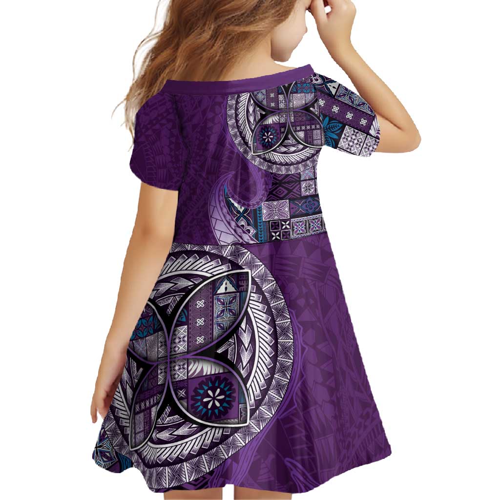 Samoan Siapo Art Tattoo Polynesian Pattern Family Matching Tank Maxi Dress and Hawaiian Shirt Purple Color LT03 - Polynesian Pride