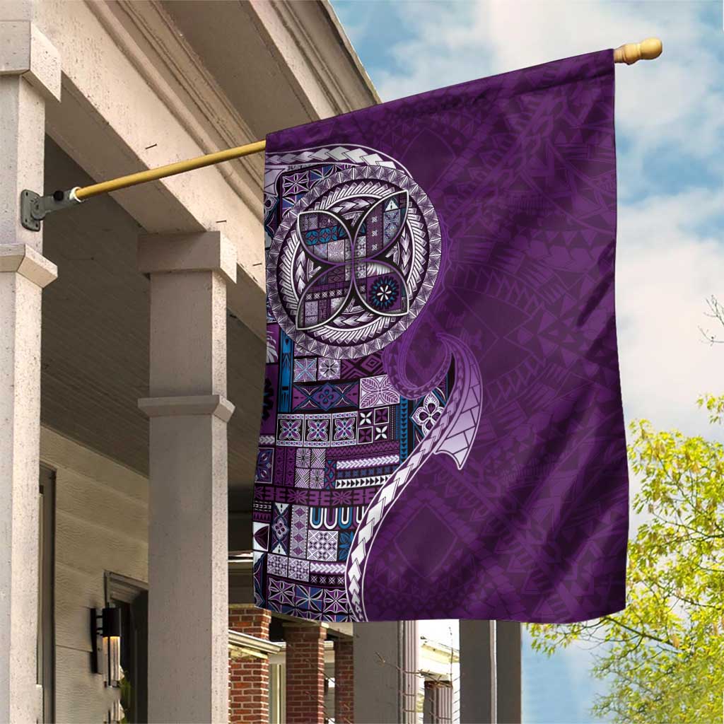 Samoan Siapo Art Tattoo Polynesian Pattern Garden Flag Purple Color - Polynesian Pride