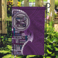 Samoan Siapo Art Tattoo Polynesian Pattern Garden Flag Purple Color - Polynesian Pride