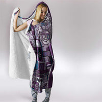 Samoan Siapo Art Tattoo Polynesian Pattern Hooded Blanket Purple Color LT03 - Polynesian Pride