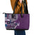 Samoan Siapo Art Tattoo Polynesian Pattern Leather Tote Bag Purple Color - Polynesian Pride