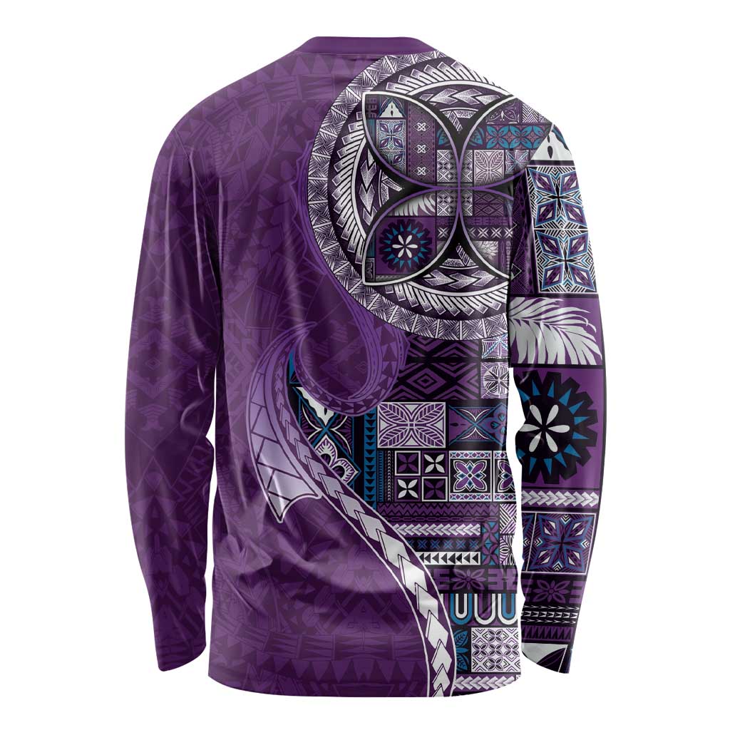 Samoan Siapo Art Tattoo Polynesian Pattern Long Sleeve Shirt Purple Color LT03 - Polynesian Pride