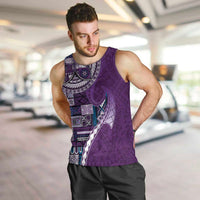 Samoan Siapo Art Tattoo Polynesian Pattern Men Tank Top Purple Color - Polynesian Pride