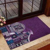 Samoan Siapo Art Tattoo Polynesian Pattern Rubber Doormat Purple Color - Polynesian Pride