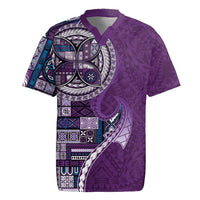 Samoan Siapo Art Tattoo Polynesian Pattern Rugby Jersey Purple Color LT03 Purple - Polynesian Pride