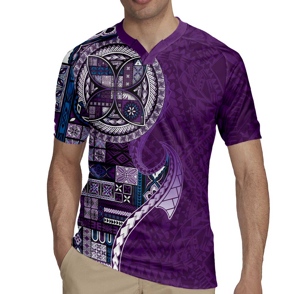 Samoan Siapo Art Tattoo Polynesian Pattern Rugby Jersey Purple Color LT03 - Polynesian Pride