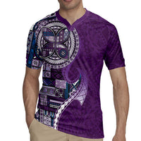 Samoan Siapo Art Tattoo Polynesian Pattern Rugby Jersey Purple Color LT03 - Polynesian Pride