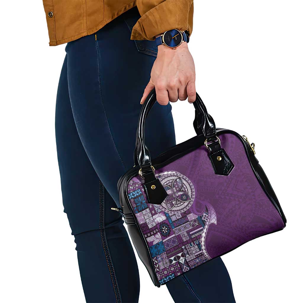 Samoan Siapo Art Tattoo Polynesian Pattern Shoulder Handbag Purple Color - Polynesian Pride