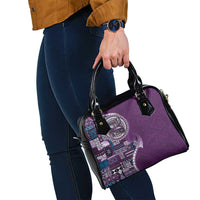 Samoan Siapo Art Tattoo Polynesian Pattern Shoulder Handbag Purple Color - Polynesian Pride
