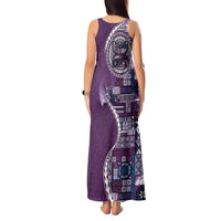 Samoan Siapo Art Tattoo Polynesian Pattern Tank Maxi Dress Purple Color - Polynesian Pride