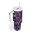 Samoan Siapo Art Tattoo Polynesian Pattern Tumbler With Handle Purple Color - Polynesian Pride