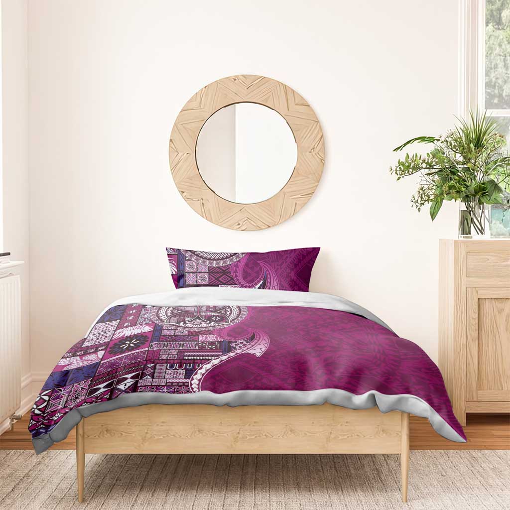 Samoan Siapo Art Tattoo Polynesian Pattern Bedding Set Pink Color - Polynesian Pride