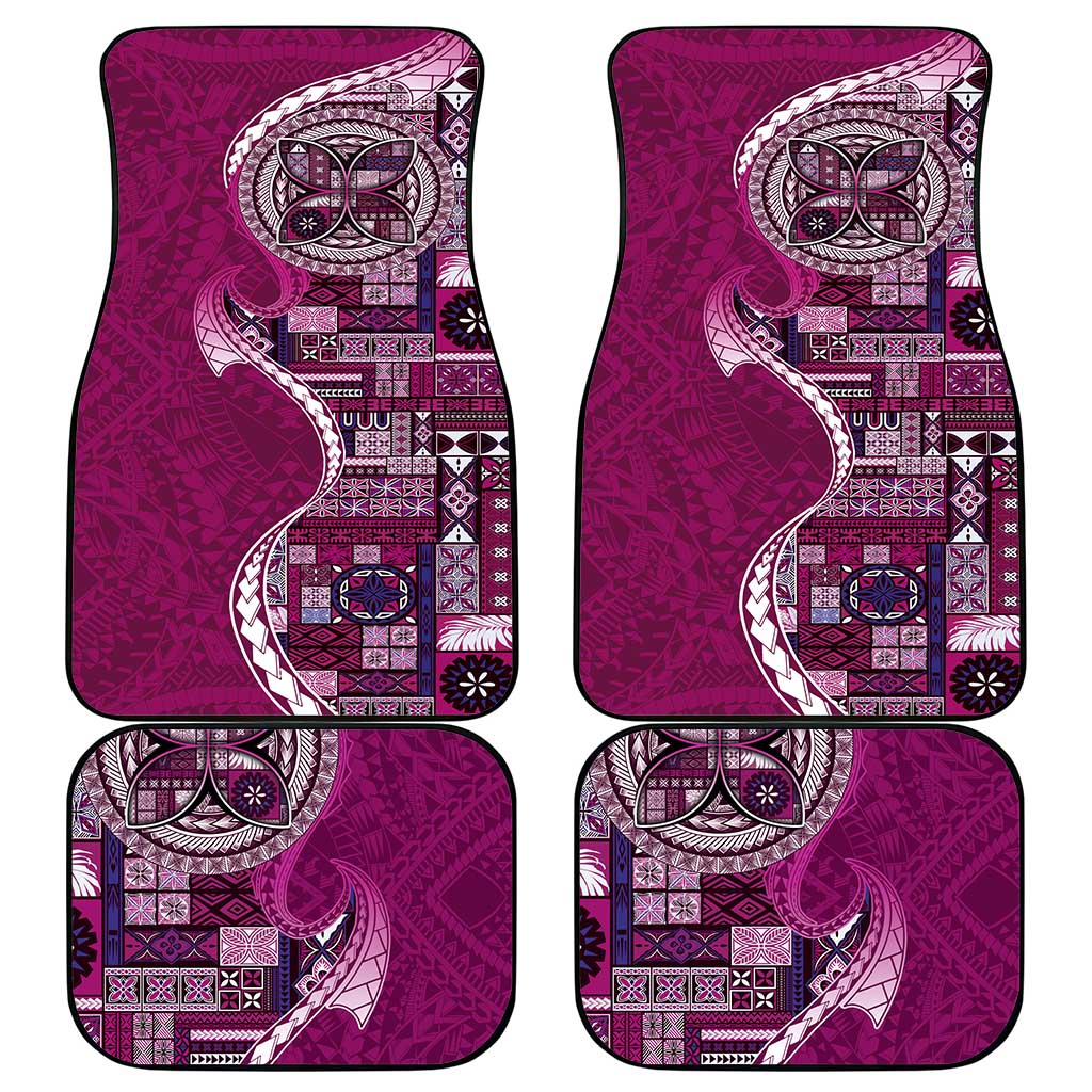 Samoan Siapo Art Tattoo Polynesian Pattern Car Mats Pink Color - Polynesian Pride