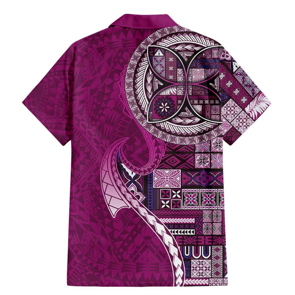 Samoan Siapo Art Tattoo Polynesian Pattern Family Matching Mermaid Dress and Hawaiian Shirt Pink Color LT03 - Polynesian Pride