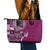 Samoan Siapo Art Tattoo Polynesian Pattern Leather Tote Bag Pink Color - Polynesian Pride