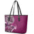 Samoan Siapo Art Tattoo Polynesian Pattern Leather Tote Bag Pink Color - Polynesian Pride