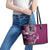 Samoan Siapo Art Tattoo Polynesian Pattern Leather Tote Bag Pink Color - Polynesian Pride