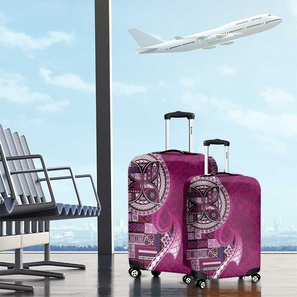 Samoan Siapo Art Tattoo Polynesian Pattern Luggage Cover Pink Color - Polynesian Pride