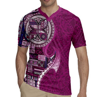 Samoan Siapo Art Tattoo Polynesian Pattern Rugby Jersey Pink Color LT03 - Polynesian Pride