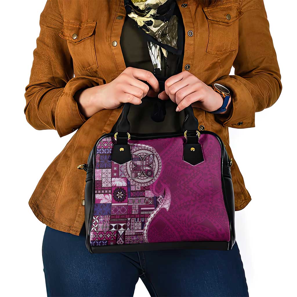 Samoan Siapo Art Tattoo Polynesian Pattern Shoulder Handbag Pink Color - Polynesian Pride