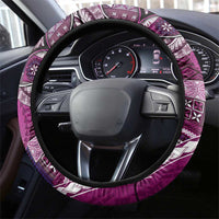 Samoan Siapo Art Tattoo Polynesian Pattern Steering Wheel Cover Pink Color LT03 - Polynesian Pride