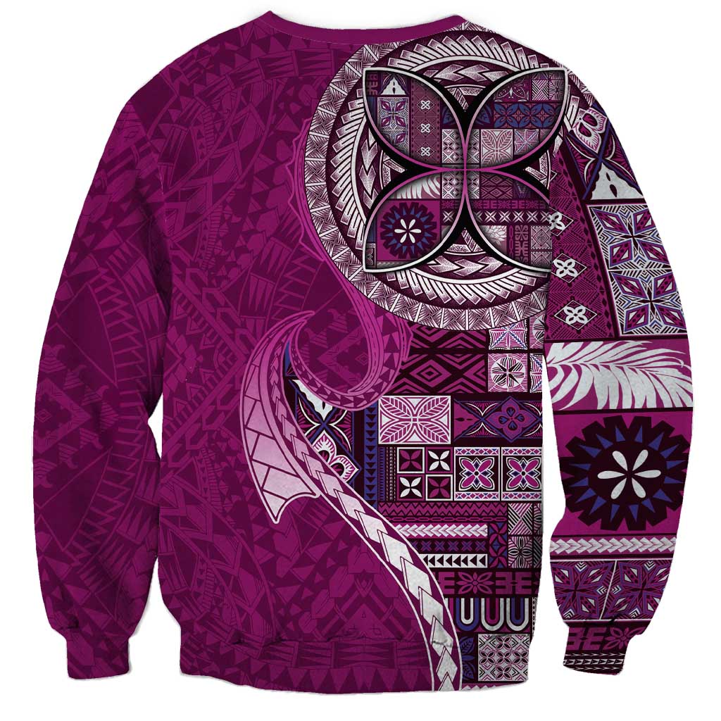 Samoan Siapo Art Tattoo Polynesian Pattern Sweatshirt Pink Color - Polynesian Pride