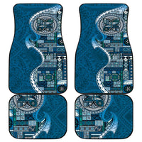 Samoan Siapo Art Tattoo Polynesian Pattern Car Mats Teal Color - Polynesian Pride