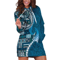 Samoan Siapo Art Tattoo Polynesian Pattern Hoodie Dress Teal Color LT03 Teal - Polynesian Pride