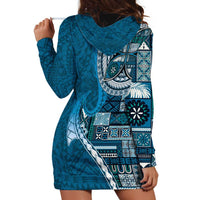 Samoan Siapo Art Tattoo Polynesian Pattern Hoodie Dress Teal Color LT03 - Polynesian Pride