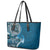 Samoan Siapo Art Tattoo Polynesian Pattern Leather Tote Bag Teal Color - Polynesian Pride