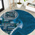Samoan Siapo Art Tattoo Polynesian Pattern Round Carpet Teal Color - Polynesian Pride