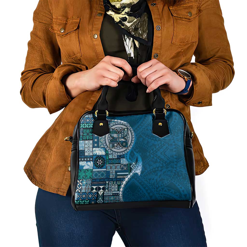 Samoan Siapo Art Tattoo Polynesian Pattern Shoulder Handbag Teal Color - Polynesian Pride
