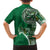 Samoan Siapo Art Tattoo Polynesian Pattern Family Matching Puletasi and Hawaiian Shirt Green Color - Polynesian Pride