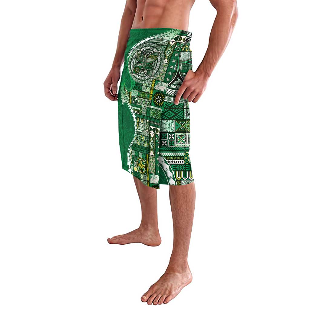 Samoan Siapo Art Tattoo Polynesian Pattern Lavalava Green Color - Polynesian Pride