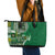Samoan Siapo Art Tattoo Polynesian Pattern Leather Tote Bag Green Color - Polynesian Pride