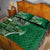 Samoan Siapo Art Tattoo Polynesian Pattern Quilt Bed Set Green Color - Polynesian Pride