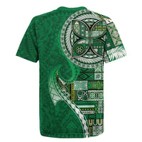 Samoan Siapo Art Tattoo Polynesian Pattern Rugby Jersey Green Color LT03 - Polynesian Pride