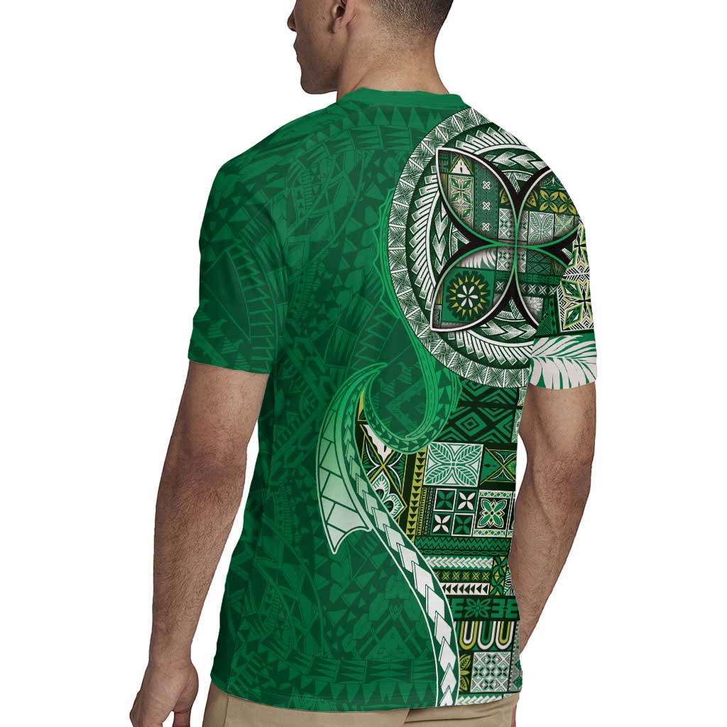 Samoan Siapo Art Tattoo Polynesian Pattern Rugby Jersey Green Color LT03 - Polynesian Pride