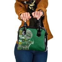 Samoan Siapo Art Tattoo Polynesian Pattern Shoulder Handbag Green Color - Polynesian Pride