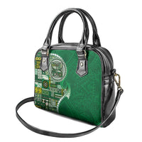 Samoan Siapo Art Tattoo Polynesian Pattern Shoulder Handbag Green Color - Polynesian Pride