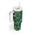 Samoan Siapo Art Tattoo Polynesian Pattern Tumbler With Handle Green Color - Polynesian Pride