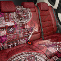 Samoan Siapo Art Tattoo Polynesian Pattern Back Car Seat Cover Red Color - Polynesian Pride