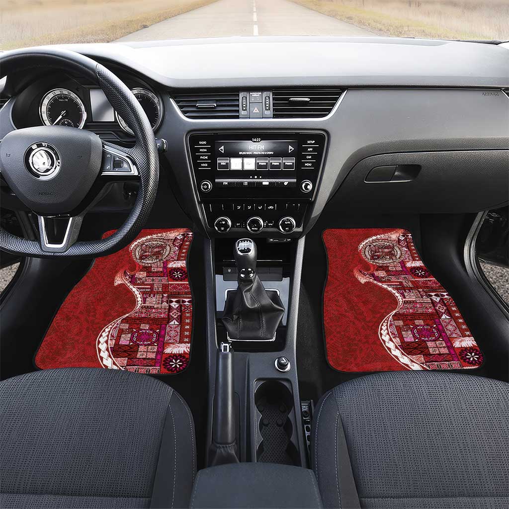 Samoan Siapo Art Tattoo Polynesian Pattern Car Mats Red Color - Polynesian Pride