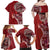 Samoan Siapo Art Tattoo Polynesian Pattern Family Matching Off Shoulder Maxi Dress and Hawaiian Shirt Red Color - Polynesian Pride