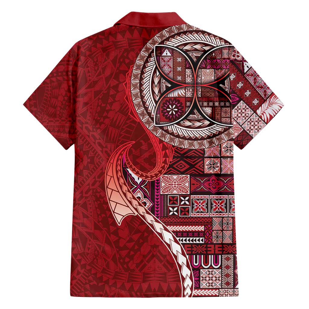 Samoan Siapo Art Tattoo Polynesian Pattern Hawaiian Shirt Red Color - Polynesian Pride