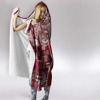 Samoan Siapo Art Tattoo Polynesian Pattern Hooded Blanket Red Color - Polynesian Pride